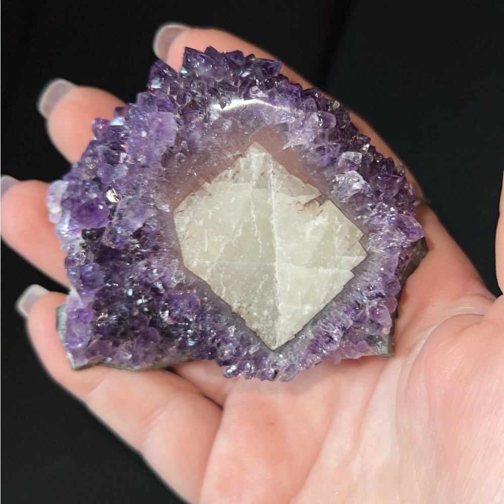 Amethyst with Calcite